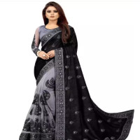 half-and-half-net-black-embroidered-saree-with-blouse